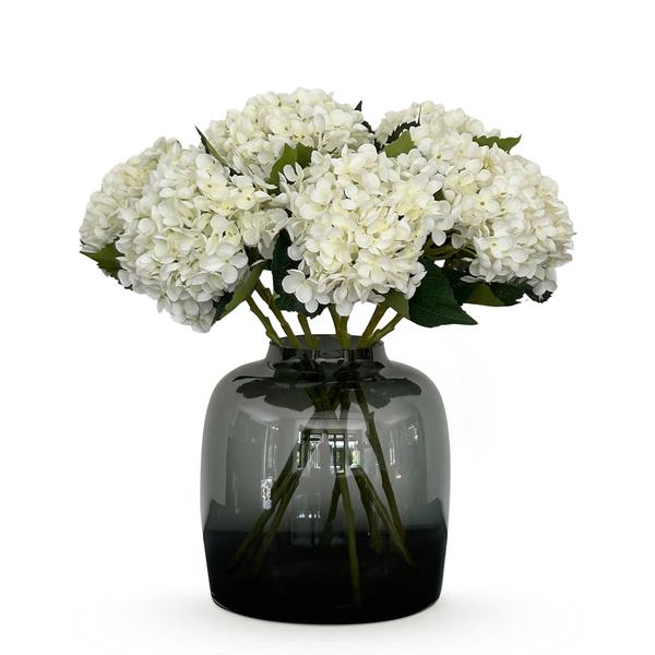 Künstliche Blumen Solo - Weiß - Hortensienblüte - x 8 - 52 cm