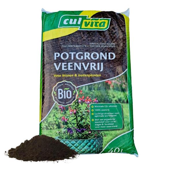 Culvita – Bio-Torffreie Blumenerde 40 Liter – Blumenerde für Zimmerpflanzen & Freilandpflanzen – inklusive organischem Dünger