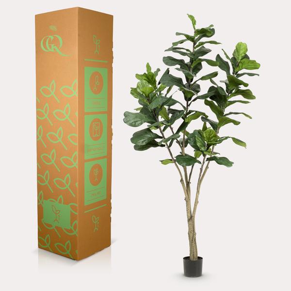 Kunstpflanze - Ficus Lyrara - Tabakpflanze - 210cm