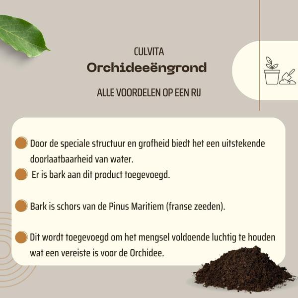 Culvita - Orchideenerde 5 Liter - Blumenerde geeignet für Orchideen