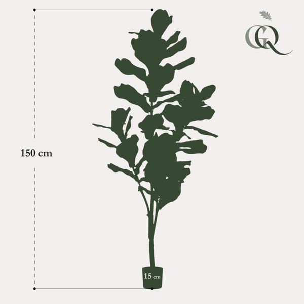 Kunstpflanze - Ficus Lyrata - Tabakpflanze - 150cm