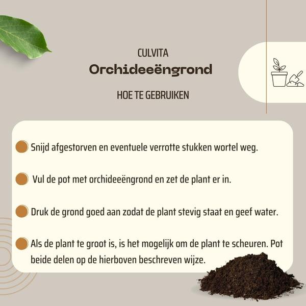 Culvita - Orchideenerde 5 Liter - Blumenerde geeignet für Orchideen