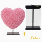 Hart DELUXE op standaard 15cm - lichtroze foam - in luxe cadeauverpakking 15 cm