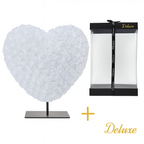 Hart DELUXE op standaard 15cm - wit foam - in luxe cadeauverpakking 15 cm