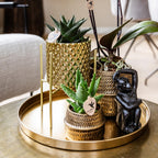 Kolibri Home | Decoratieschaal - Rond gouden dienblad Ø30cm