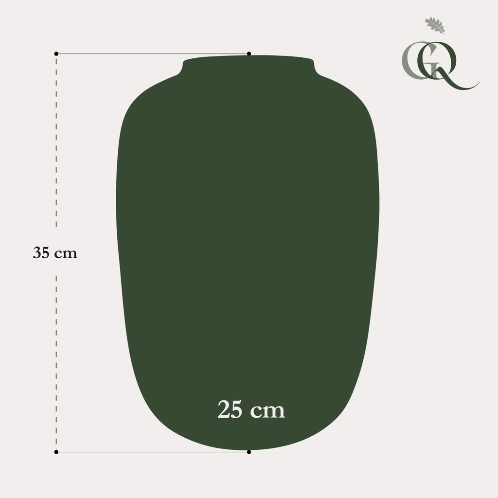 Vase aus Glas – M – H35 B25 – Artic Ivory