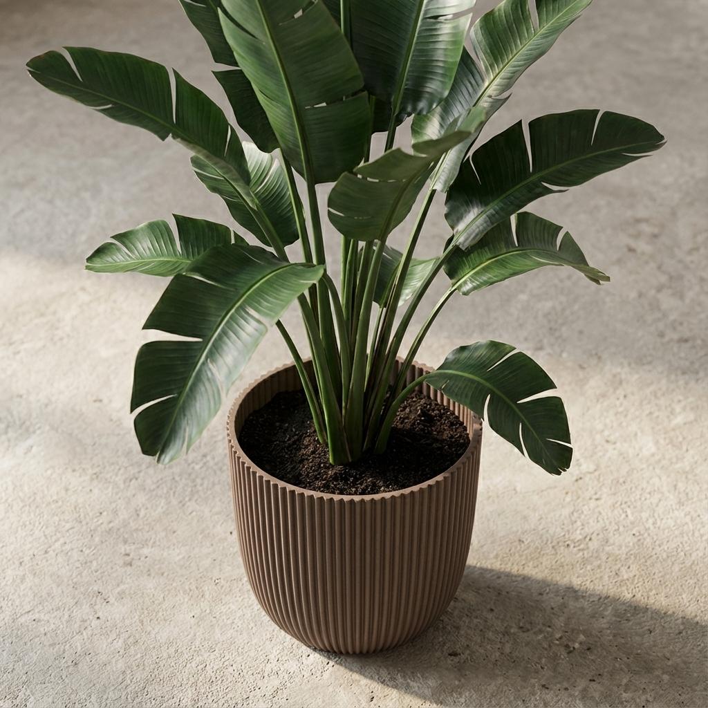 Capi Pot Nature Groove Made With Warm Taupe  - D25cm