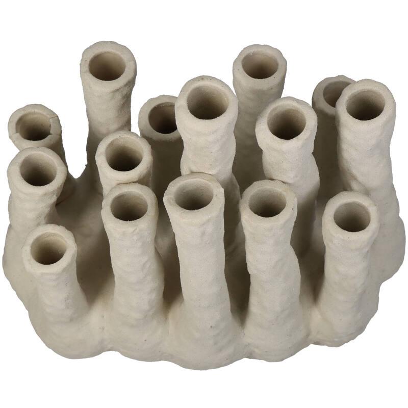 Blumenhalter XL - Koralle - Ecru - Mehrausgussvase