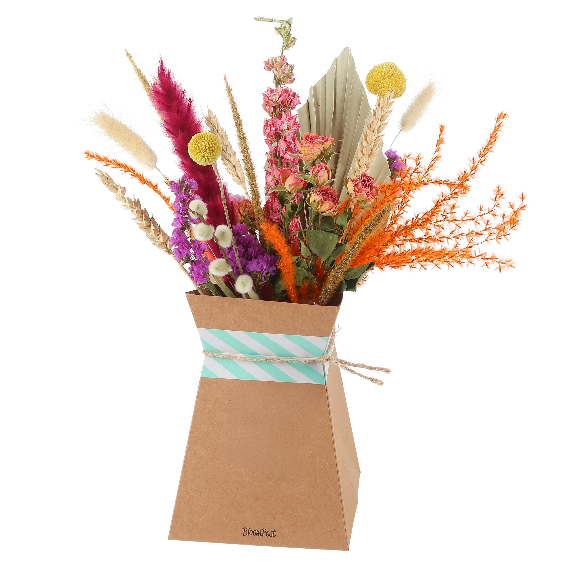 Droogbloemen boeket incl. vouwvaas
