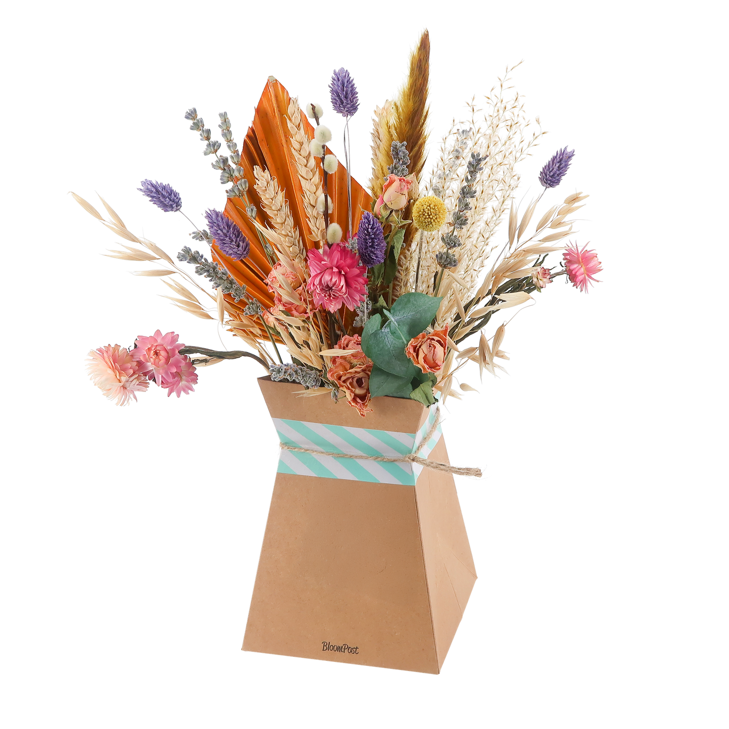 Dried flower bouquet Pastel, incl. folding vase