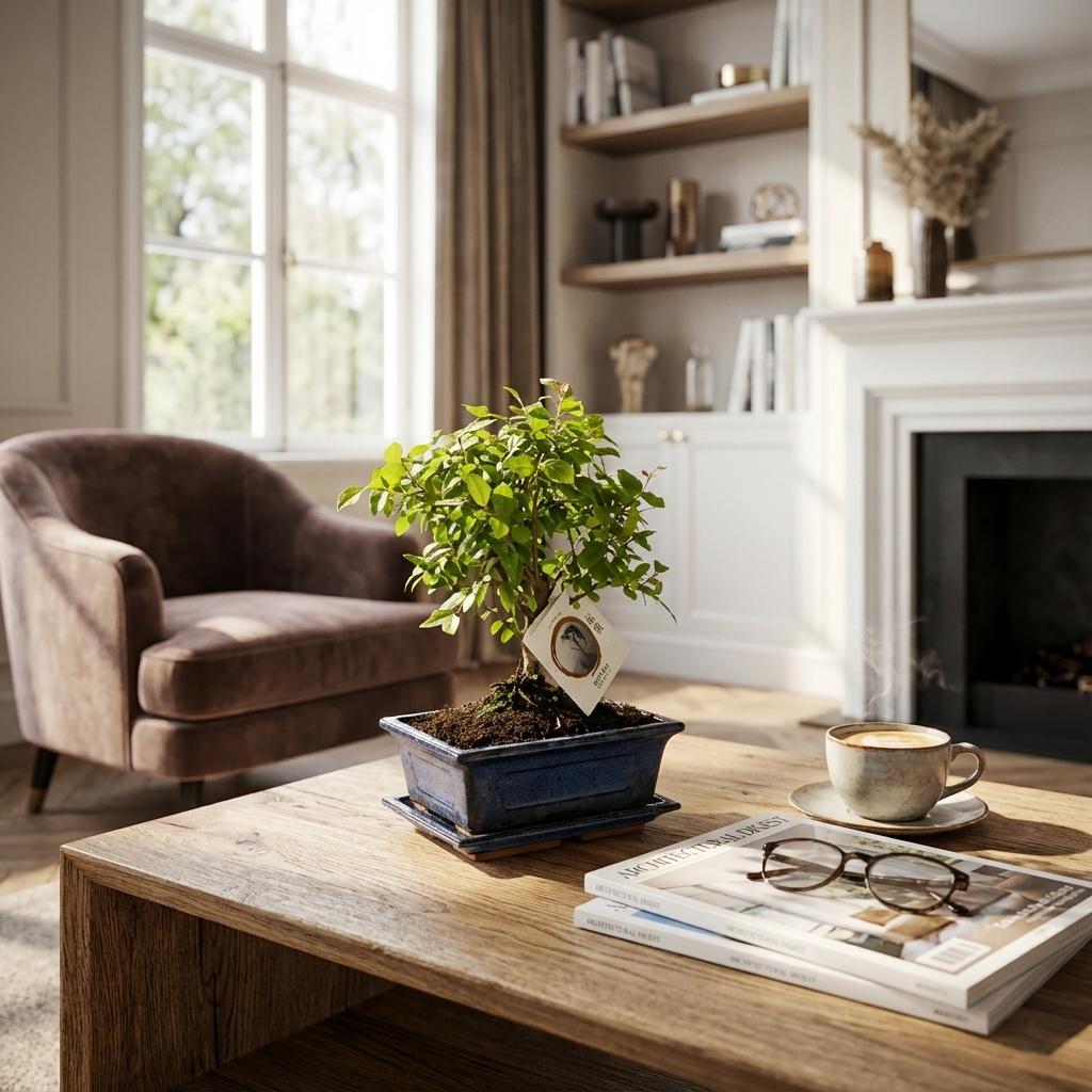 Bonsai Bol vorm Boom - 2 Stuks - Hoogte: 25-30 cm (mix keramiek)