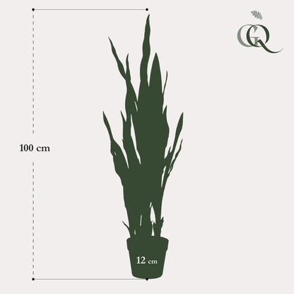 Künstliche Pflanze - Sanseveria schwarze Koralle - Frauenzunge - 97 cm