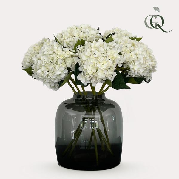 Künstliche Blumen Solo - Weiß - Hortensienblüte - x 8 - 52 cm