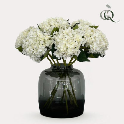 Künstliche Blumen Solo - Weiß - Hortensienblüte - x 8 - 52 cm